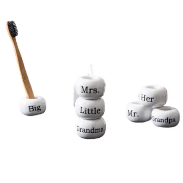 Personalized Letter Donut-Shaped Ceramic Toothbrush Holder
