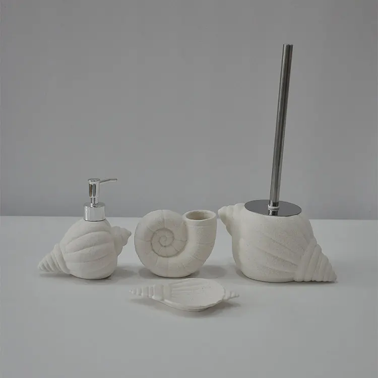 Home Decorative Modern Design 4pcs Ceramic Bathroom Set Hot Sale Style Soap Dish