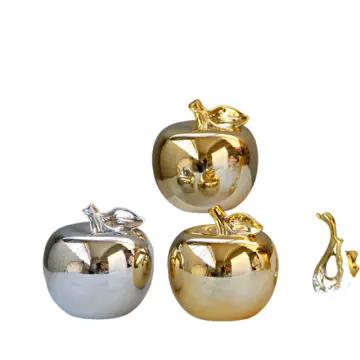 Mirror-Finished Apple-Shaped Ceramic Decorative Ornament