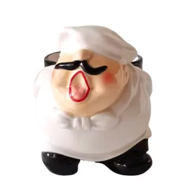 Whimsical Fat Chef - Shaped Dolomite Storage Jar