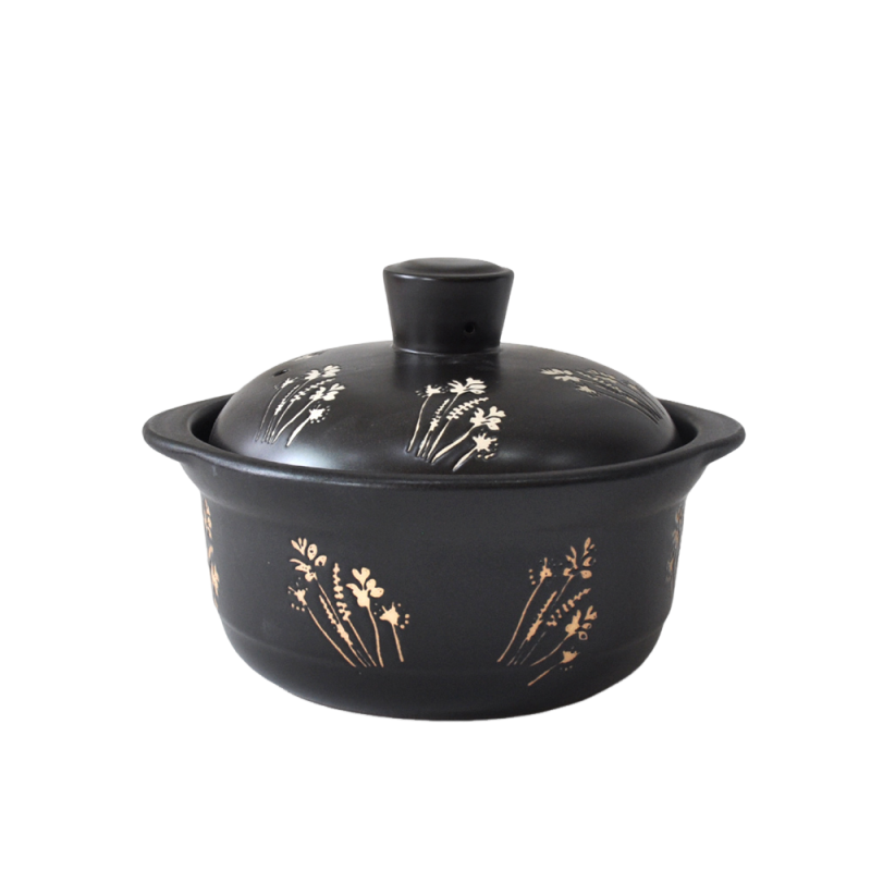 Japanese Vintage Black Ceramic Casserole