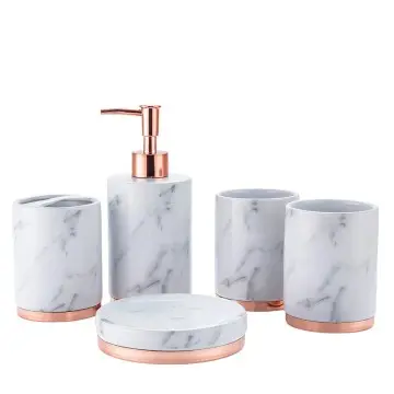 Luxury Marble Pattern Ceramic Bathroom Set