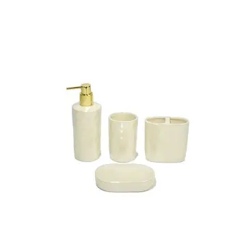 Crisp White Ceramic Bathroom Set (4-Piece)