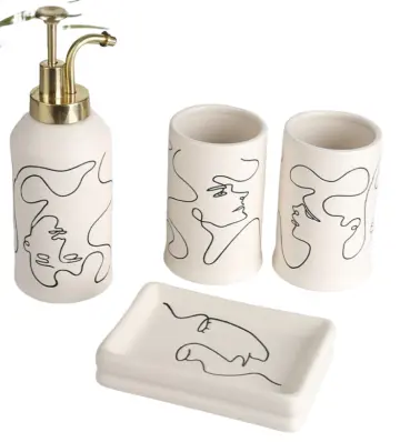 Artistic Line Face Ceramic Bathroom Set