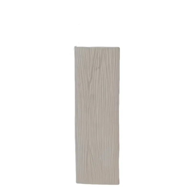 Beige Woodgrain - Textured Ceramic Rectangular Vase