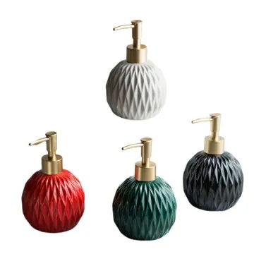 Luxury Multicolor Diamond Pattern Spherical Ceramic Soap Dispenser