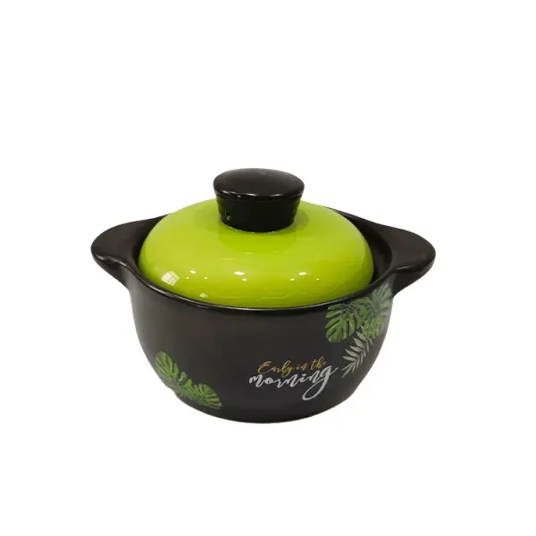 Black Casserole with Emerald Green Lid