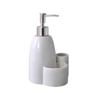 White Ceramic Integrated Streamline Bathroom Organizer