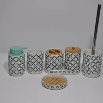 Spring series rainbow decal bathroom six piece set