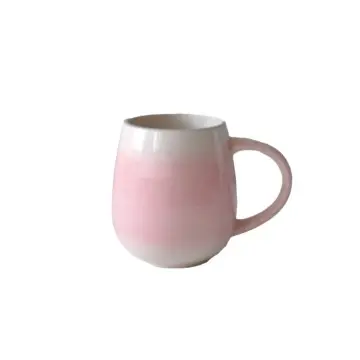 Pink White Gradient Rounded Ceramic Mug