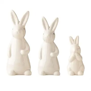 Minimalist White Ceramic Rabbit Decorative Ornaments