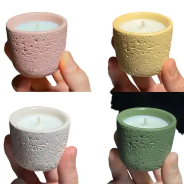 Macaron Color Rough Texture Cement Aromatherapy Candle Cup