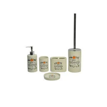 Harvest Festival Ceramic Bathroom 5-Piece Set - Autumn Hues Farmhouse Decor