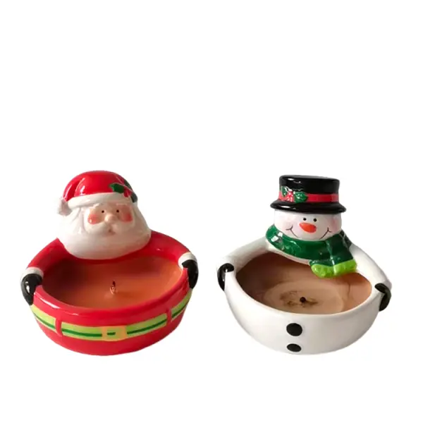 Christmas Dolomite Candle Holder Set