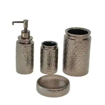 Elegant Ceramic Bathroom Set - Complete 4-Piece Bundle