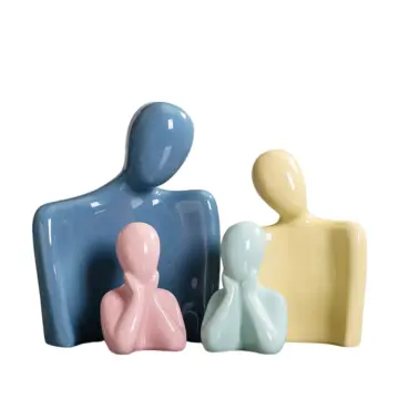 Macaron Color Abstract Human Figure Ceramic Decorative Ornament