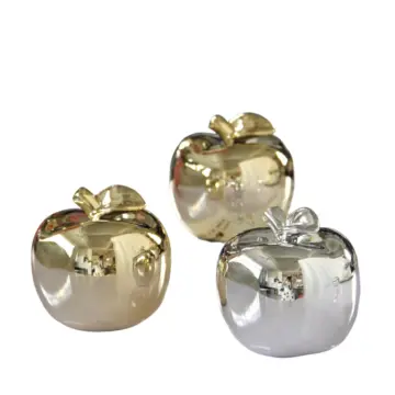 Gold & Silver Plated Apple-Shaped Ceramic Decorative Ornaments