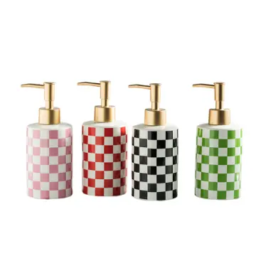 Luxury Multicolor Checkerboard Ceramic Soap Dispenser