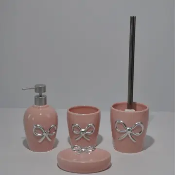 Butterfly knot relief bathroom four piece set-2