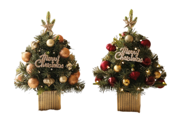 Pre-Decorated Mini Tabletop PVC Christmas Tree