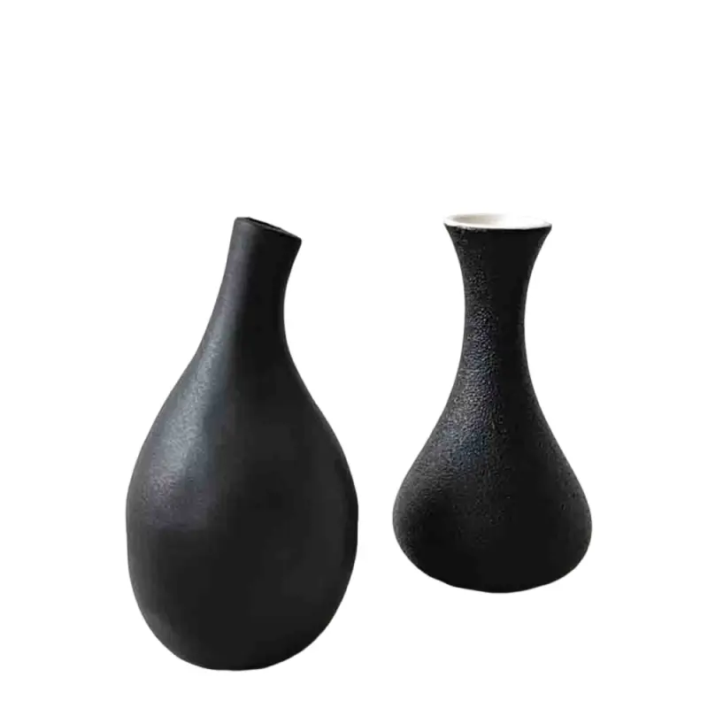Minimalist Black Stoneware Vase