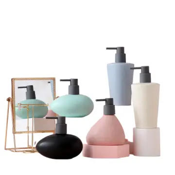 Nordic Minimalist Pebble-Shaped Multicolor Ceramic Soap Dispenser
