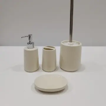 Bathroom Accessories 4pcs Set Toilet Brush Soap Dispenser Ceramic Bathroom Set Wholesale Ceramic Bathroom