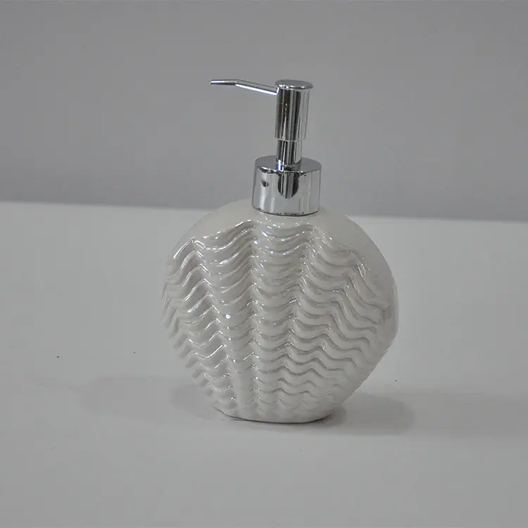 Bathroom Accessory Set 3 Pieces for Home Bathroom Hotel Ceramic Bath Set White Seashell