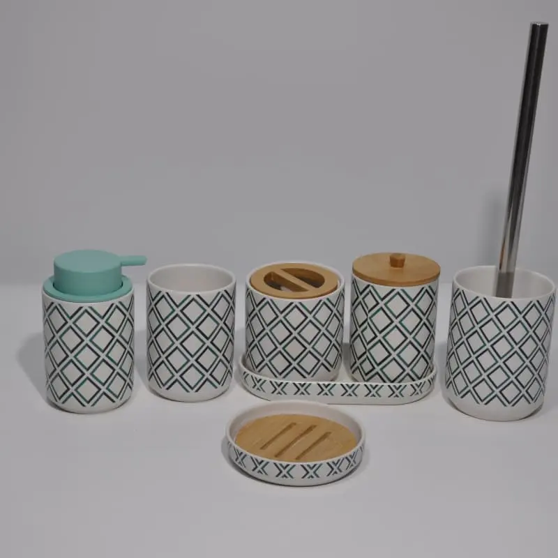 Spring series rainbow decal bathroom six piece set