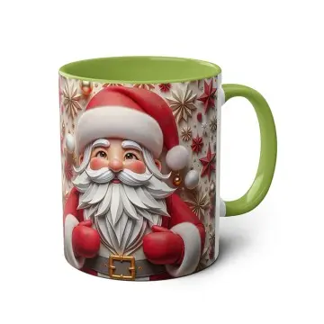 Multicolor Christmas Santa Claus Pattern Ceramic Mug