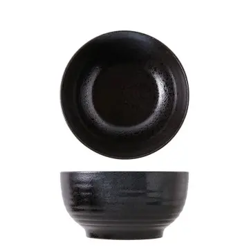 Japanese Kiln-Altered Speckled Glaze Ceramic Ramen Bowl