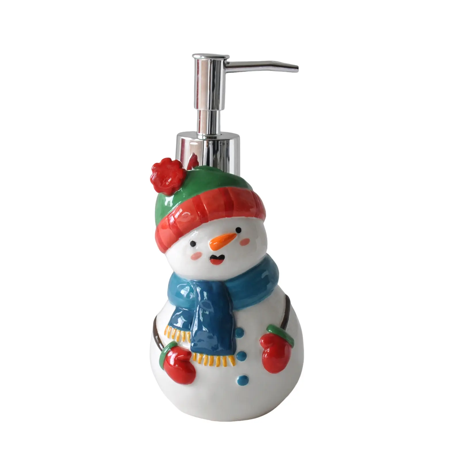 Christmas Snowman-Shaped Ceramic Lotion Dispenser