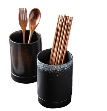 Japanese Speckled Glaze Ceramic Utensil Holder