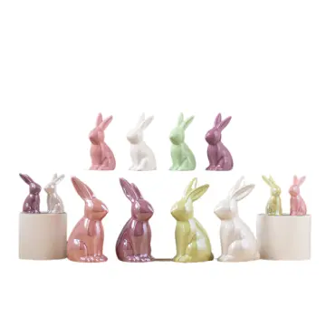Colorful Rabbit-Shaped Ceramic Decorative Ornaments