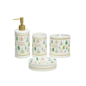 Christmas Colorful Tree Dolomite Bathroom Set