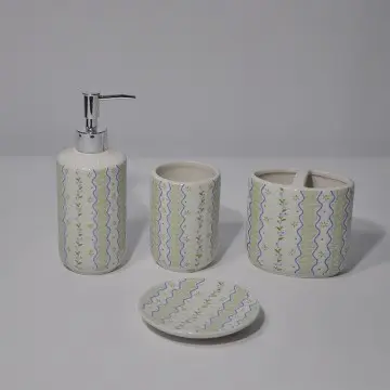 Spring series floral texture bathroom four piece set