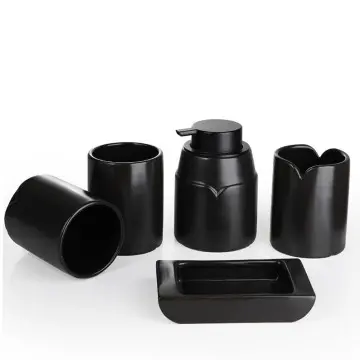 Dark Art Series Matte Black Ceramic Bathroom Set