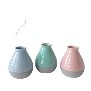 Macaron Color Two-Tone Striped Ceramic Vase