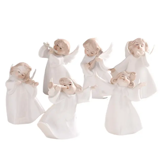 European-Style Holy Musician Angel Ceramic Figurine