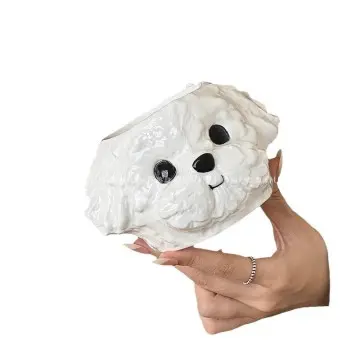 Cute 3D Dog-Shaped Ceramic Storage Jar with Lid