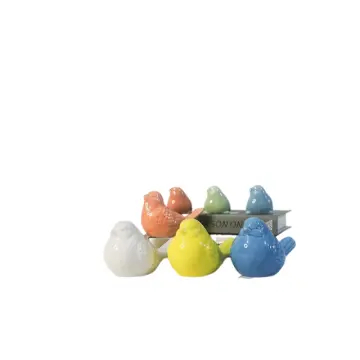 Colorful Bird-Shaped Ceramic Decorative Ornaments Set