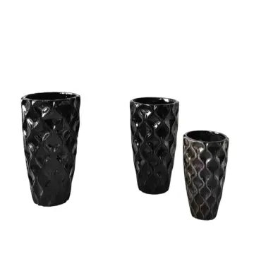 Modern Minimalist Wave Relief Ceramic Vase