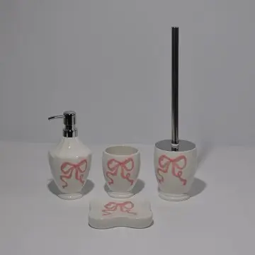 Butterfly knot relief bathroom four piece set