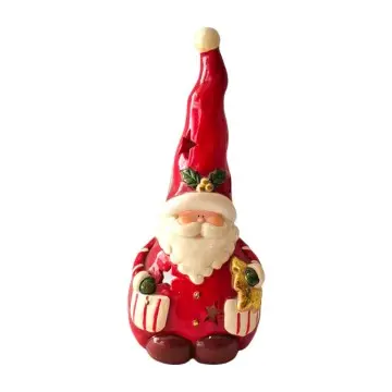 Christmas Red - Hat Gnome with Holly Leaf Dolomite Figurine