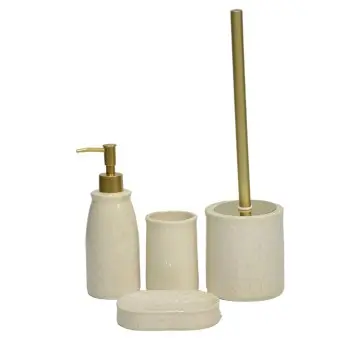 Modern Minimalist Design Speckled Ceramic Bathroom Accessory Set