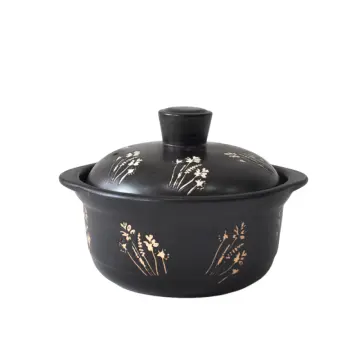 Japanese Vintage Black Ceramic Casserole