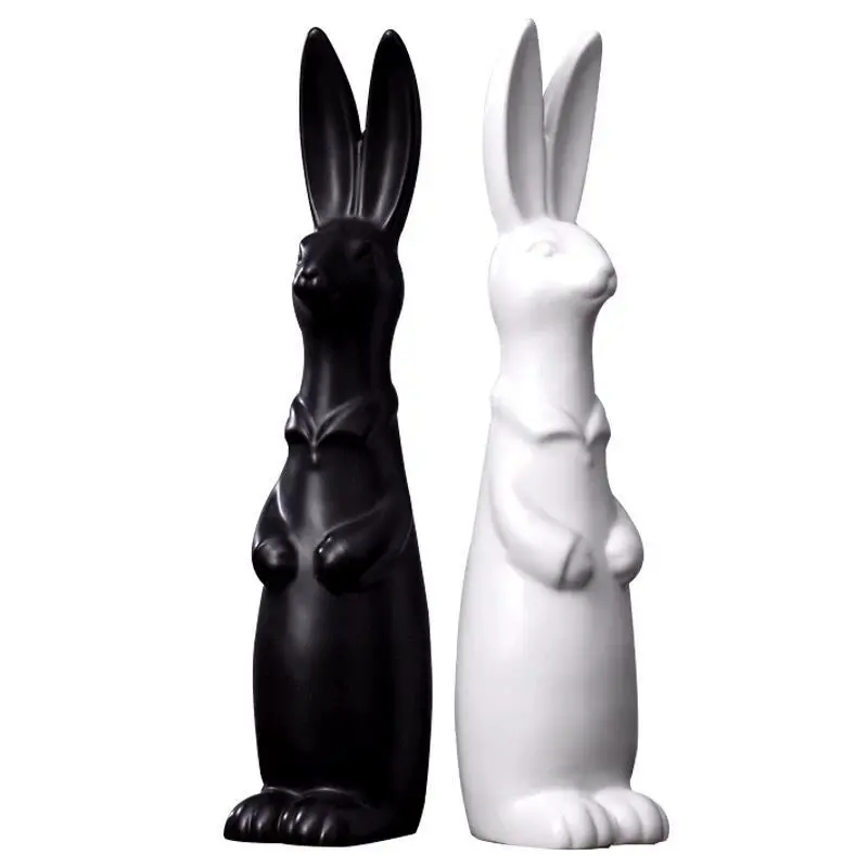 Minimalist Multicolor Ceramic Rabbit Ornaments