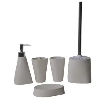 Minimalist Solid - Color Ceramic Bathroom 5 - Piece Set