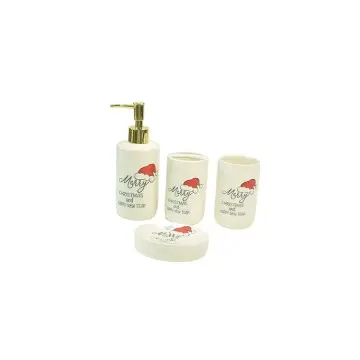 Harvest Festival White Ceramic 4-Piece Bathroom Set