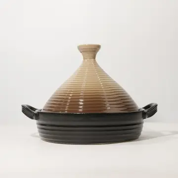 Manufacturer Direct Wholesale Hige Temperature Ceramic Taji Cooking Pot Heat - Resistant Clay Cookware Casserole with Lid for Kitchen